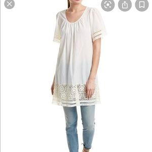 NWOT Johnny Was white tunic appliqué boho small